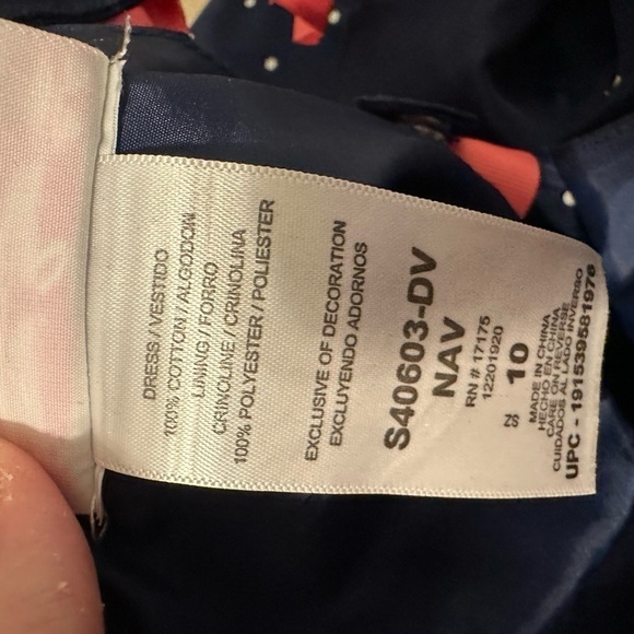 Bonnie Jean Girls Sleeveless Polka Dot Floral Print Dress - Navy Multi size 10 - Picture 6 of 8